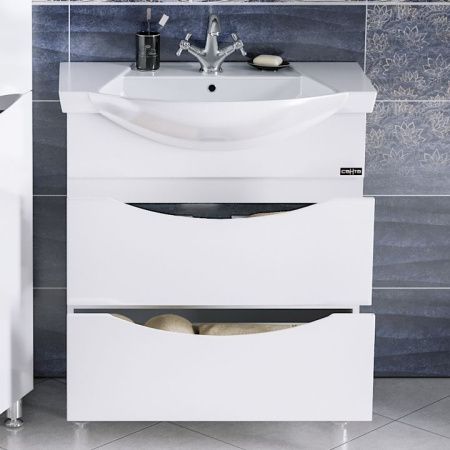 Тумба с раковиной СанТа Сатурн 75 700222 Белая Тумба с раковиной СанТа Сатурн 75 700222 Белая