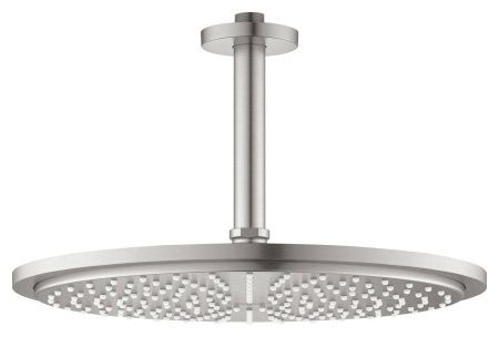 Верхний душ GROHE Rainshower Cosmopolitan 310 с потолочным душевым кронштейном, суперсталь (26067DC0)