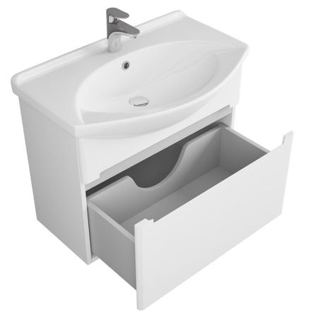 Тумба под раковину Owl 1975 Lagerta 75 OW08.02.00 подвесная Белая, артикул OW08.02.00