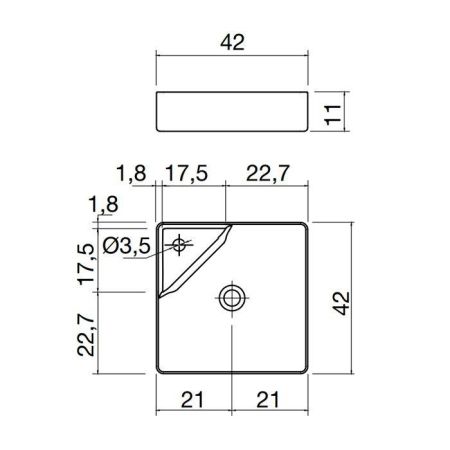 ANTONIO LUPI SIMPLO Раковина 420х420х110 мм, для установки на столешницу, с1 отверстием для смесителя, с самотечн донным клапаном, Flumood, цвет белый