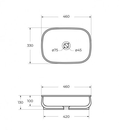 Раковина накладная керамическая CZR-6605, артикул CZR-6605