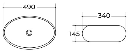 Раковина NORTHWALL с установкой на столешницу овальной формы 700-022B, артикул 700-022B