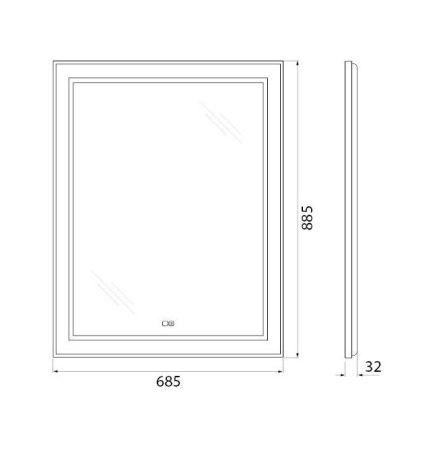 Зеркало BelBagno SPC-KRAFT-985-685-TCH-WARM
