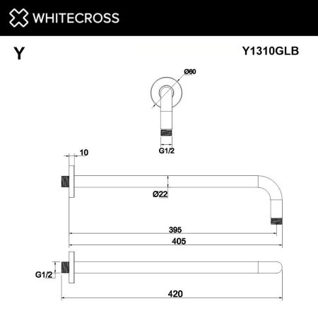 Кронштейн душевой настенный WHITECROSS Y1310GLB (брашированное золото), артикул Y1310GLB