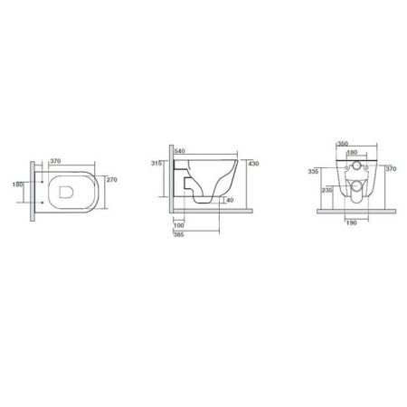 Kerasan Tribeca Унитаз подвесной 55см БЕЗОБОДКОВЫЙ, c креплением WB9N, цвет: белый