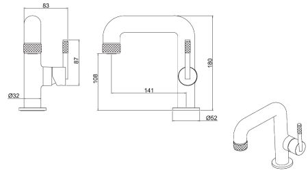 Смеситель для раковины Allen Brau Reality 5.32001-00 хром, артикул 5.32001-00