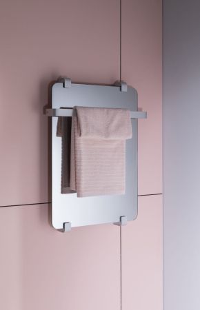 Полотенцесушитель электрический Allen Brau Infinity 60x44 с рейлингом и креплением, серебро браш, артикул 00288916