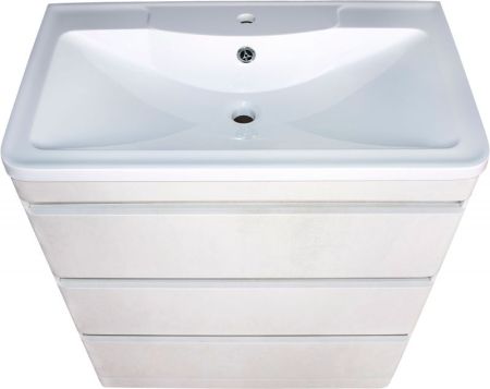 Тумба напольная "Атлантика 80" (3 ящ.), Люкс бетон крем, PLUS