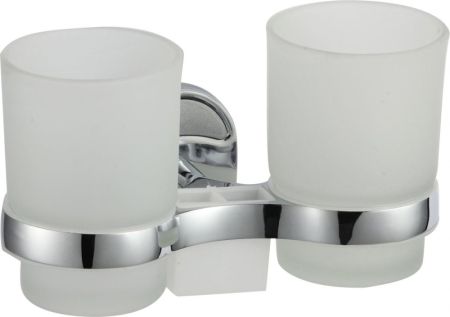 Стакан для ванной комнаты двойной Savol S-007068, хром, артикул S-007068