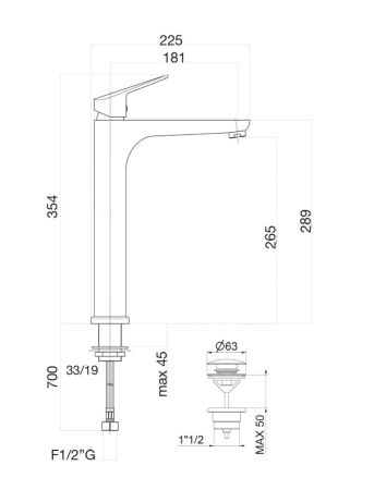 Смеситель для раковины Fiore KYRO 86CR8119, хром, артикул 86CR8119