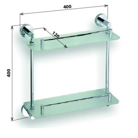 Полочка OMEGA стеклянная двойная 400x115x385 мм, артикул 104202122
