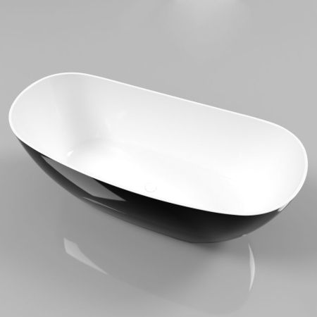 Ванна WHITECROSS Onyx C 160x75 (черный/белый глянец) иск. камень