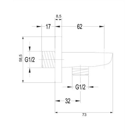 Угловой соединительный элемент OMNIRES HUDSON 8879CR (хром)