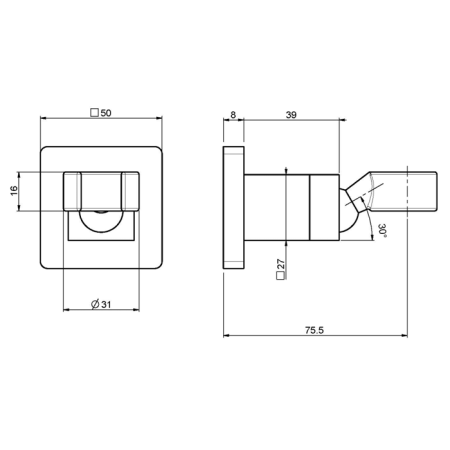 Держатель для ручного душа, Fima Carlo Frattini, Shower accessories, материал-латунь, цвет-хром Держатель для ручного душа, Fima Carlo Frattini, Shower accessories, материал-латунь, цвет-хром