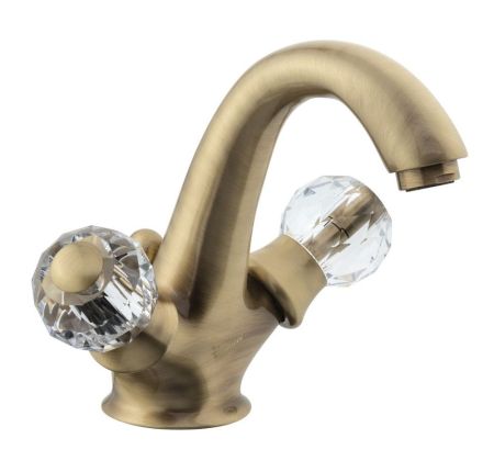 Смеситель Deco Cristall с донным клапаном для раковины, цвет бронза, артикул 12013CRIBR