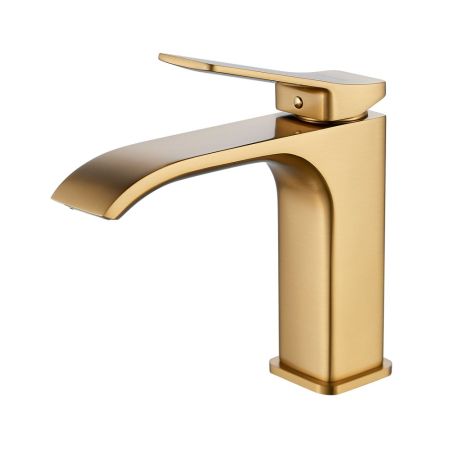 Смеситель для раковины Shevanik S4001G, золотой сатин