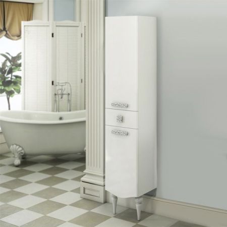 Шкаф пенал Comforty Монако 40 L 4140124 Белый глянец, артикул 4140124