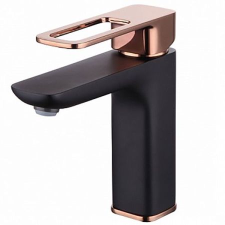 Смеситель для раковины Iddis Slide SLIBG00i01 Черный Розовое золото, артикул SLIBG00i01