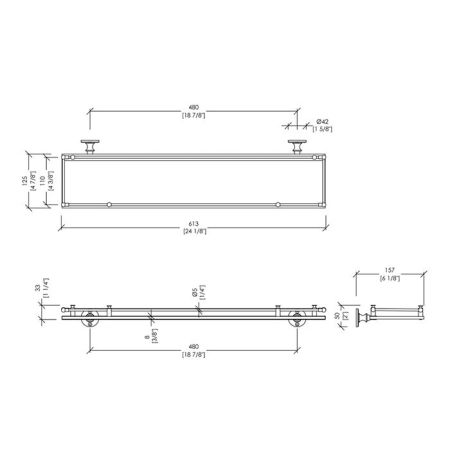 Devon&Devon First Class Полочка стеклянная, цвет золото, артикул DD33024OT