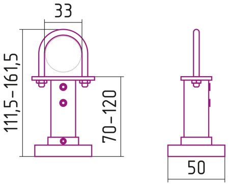 Кронштейн н/ж напольный для ДР ЭСТЕТ (Без покрытия), артикул 00-1514-0032