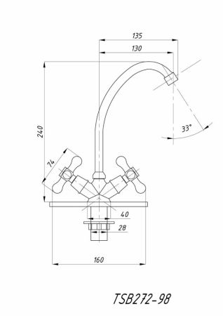 Смеситель для кухни TSARSBERG (TSB-272-98) тип См-МДЦБА, артикул TSB-272-98