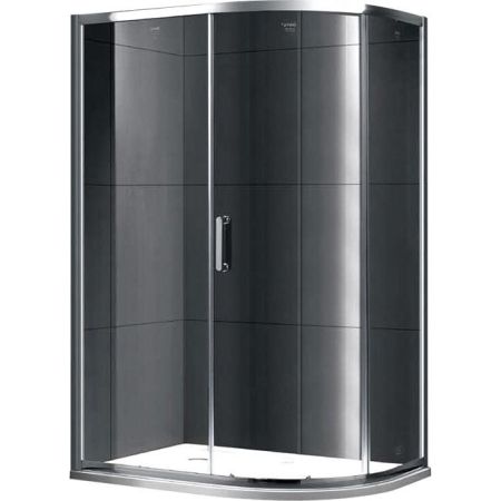 Душевой уголок Gemy Victoria 120х90 радиальный ассиметричный одна дверца профиль Хром стекло прозрачное, артикул S30201