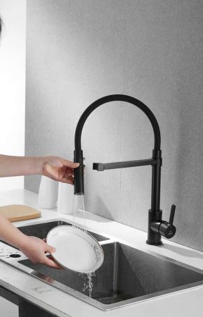 Смеситель для кухни Rose R133H, черный, артикул R133H