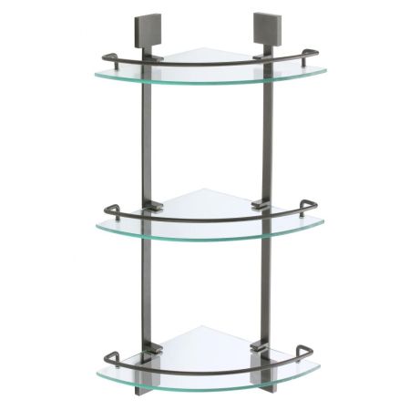 Полка угловая стеклянная Savol S-065322Q-3, графит, артикул S-065322Q-3