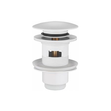 Донный клапан с переливом Rose RS01C, белый