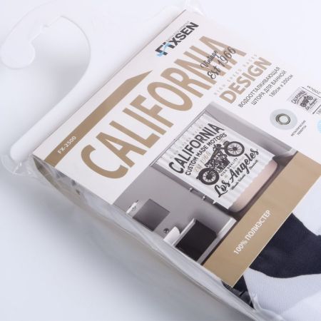 Штора для ванной комнаты FIXSEN DESIGN FX-2500, белый/черный, артикул FX-2500