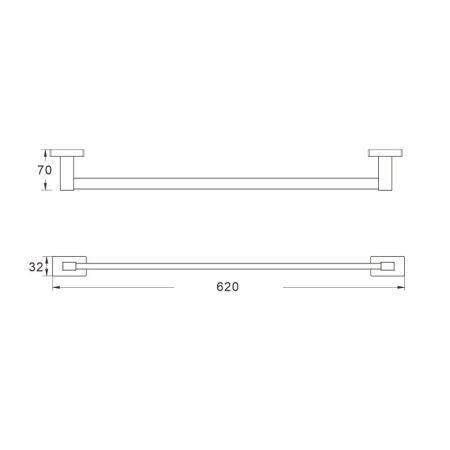 Полотенцедержатель Shevanik SG5617G, золотой сатин, артикул SG5617G
