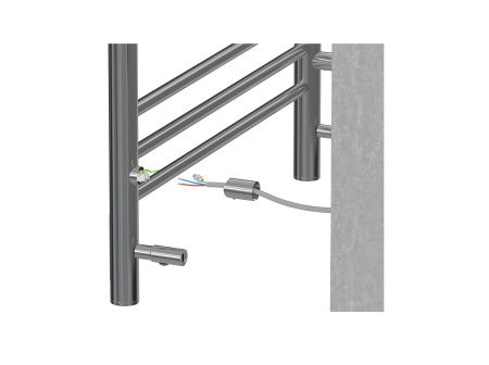 Полотенцесушитель электрический Aquatek (Акватек) Альфа П7 500х700 мм, с полкой, подключение скрытое к сети электропитания / электропровод с вилкой, с терморегулятором и таймером quick touch, нержавеющая сталь AISI 201, гарантия 5 лет