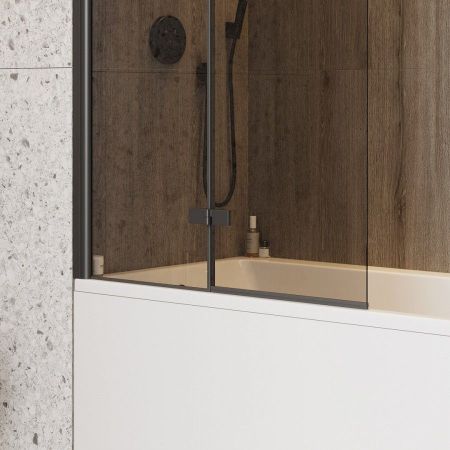 Шторка на ванну 100х140 см Maretti Valentina VA41R100140098-560, профиль черный, артикул VA41R100140098-560