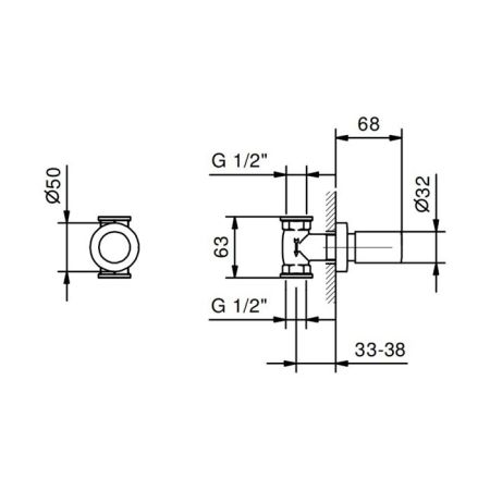 Fantini Nostromo Запорный вентиль 1/2", цвет: нержавеющая сталь