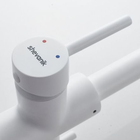 Смеситель для кухни с подключением фильтра Shevanik S228C, белый, артикул S228C