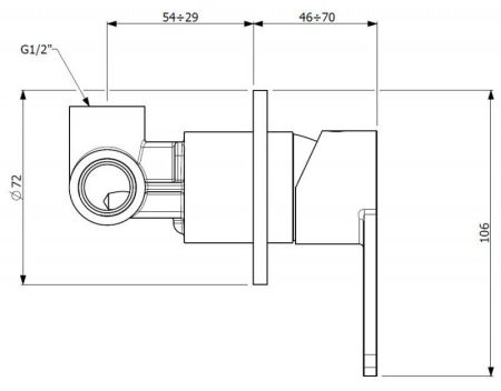 Встраиваемый смеситель для душа CEZARES GLAM-DIM