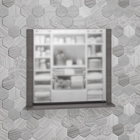 Зеркало с полкой "Венера 80" с выключателем, дуб шале графит, артикул 121011