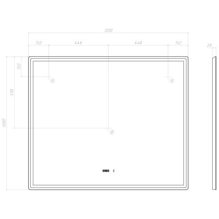 Зеркало VIGO Roberta Luxe 1200 (296), артикул 296