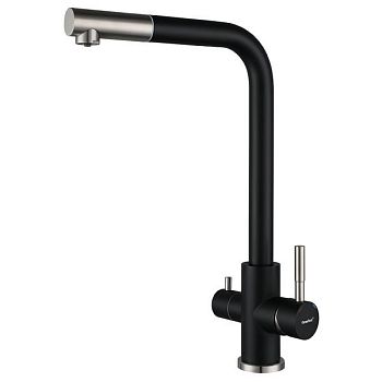 Смеситель для кухни с подключением фильтра GranFest Z-5421, черный