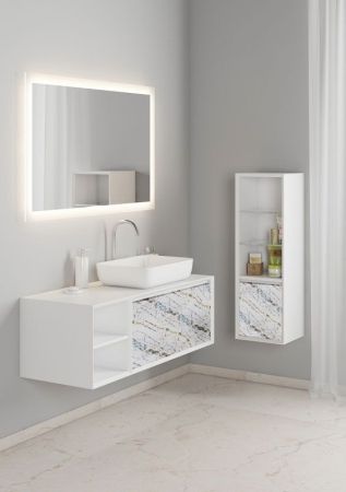 Тумба под раковину SanVit Стайл 120 R kstyle120 подвесная Черный глянец, артикул kstyle120