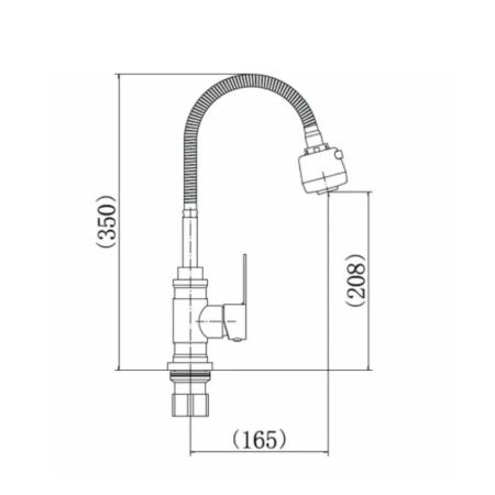 Смеситель для кухни с гибким изливом FASHUN A54301-3, сатин