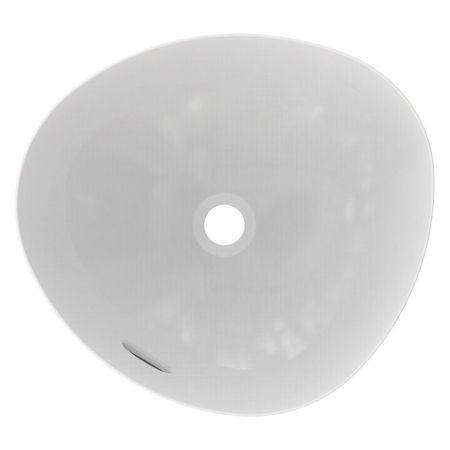 TOTO VESSEL TA Раковина460x420x177мм, ассиметричная чаша, без отв.под смеситель, с переливом, CeFiONtect, цвет:  белый глянец