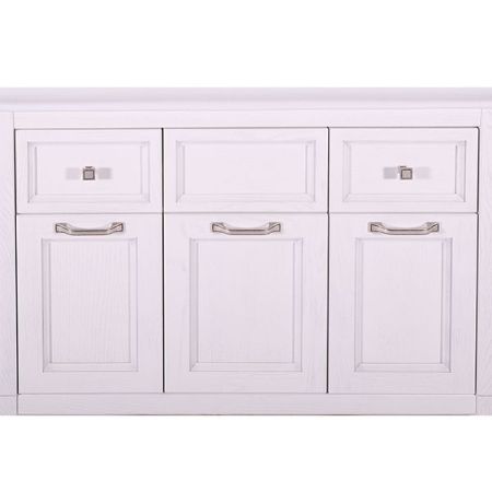 Тумба под раковину ASB-Woodline Гранда 105 Белая c серебряной патиной, артикул 11486