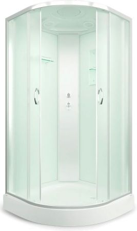 Душевая кабина Erlit Comfort ER3508P 80x80 задняя стенка Белая стекло матовое, артикул ER3508P-C3