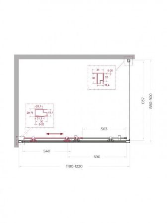 UNO-195-AH-1-110/80-C-NERO Душевой уголок, артикул UNO-195-AH-1-110/80-C-NERO