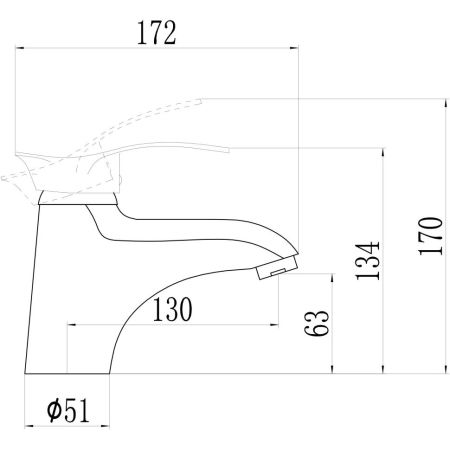 Смеситель для раковины Savol S-T1006, хром