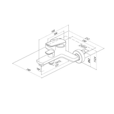 Смеситель для ванны IDDIS Ever глянцевый хром (EVESB00i02WA), артикул EVESB00i02WA