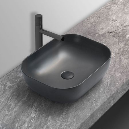 Раковина керамическая Vincea VBS-101MA, 505*405*140, накладная, цвет антрацит матовый, артикул VBS-101MA