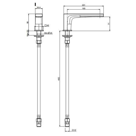 Fima Carlo Frattini Zeta Излив для ванны, 16.5см., на 1 отв., цвет: золото, артикул F2415OR