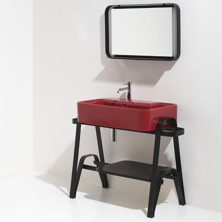 SIMAS HOP  Раковина чаша подвесная 80x50xh18 см, без отв. для смесителя,  цвет RUBINO